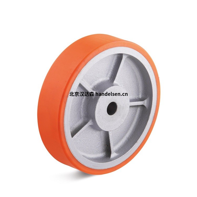 torwegge特殊鑄鐵輪輞上的圓柱形聚氨酯輪 滑動軸承 300mm